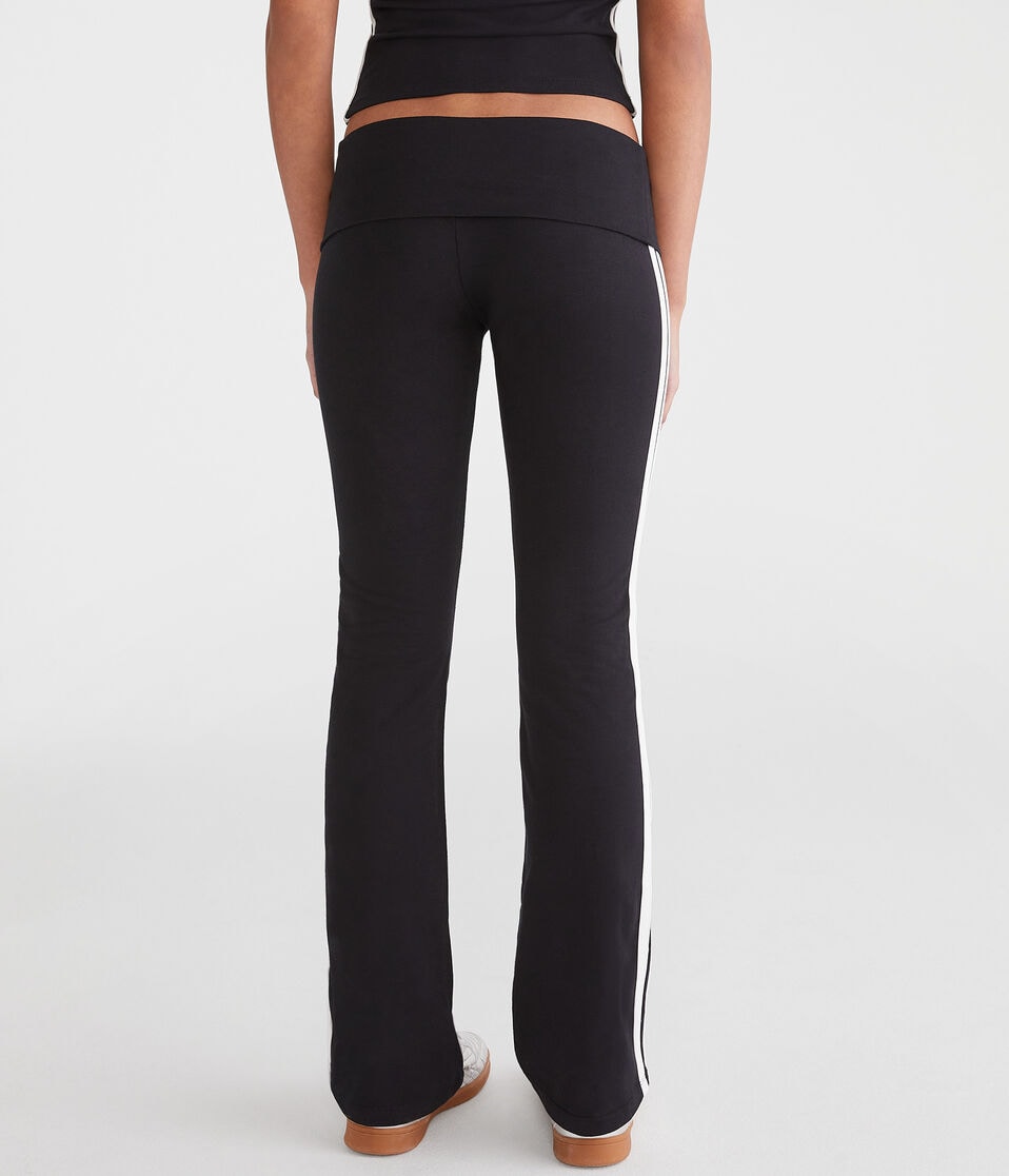 Aéropostale NY Mid-Rise Fold-Over Flare Leg Pants Black Fox