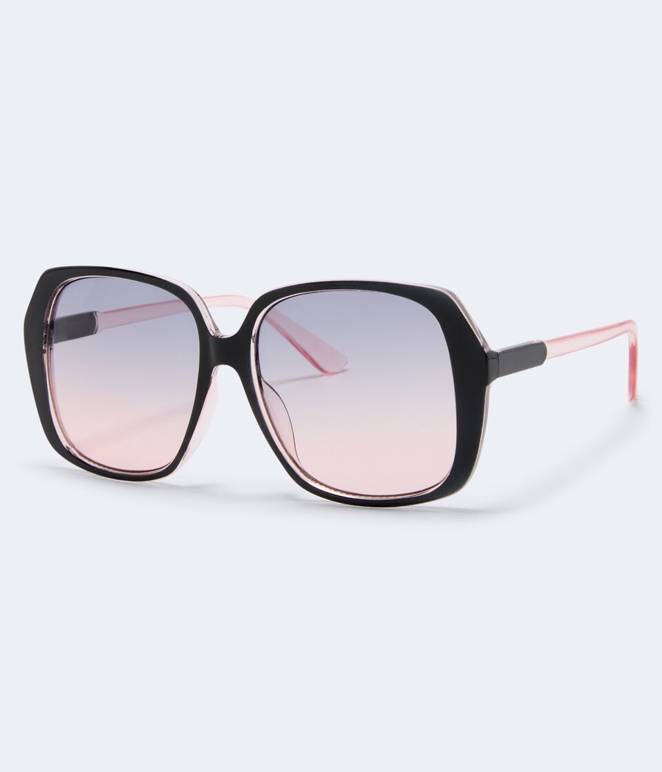Aéropostale Ombré Oversized Square Sunglasses Black