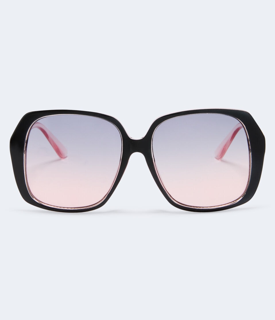 aéropostale Ombré Oversized Square Sunglasses black