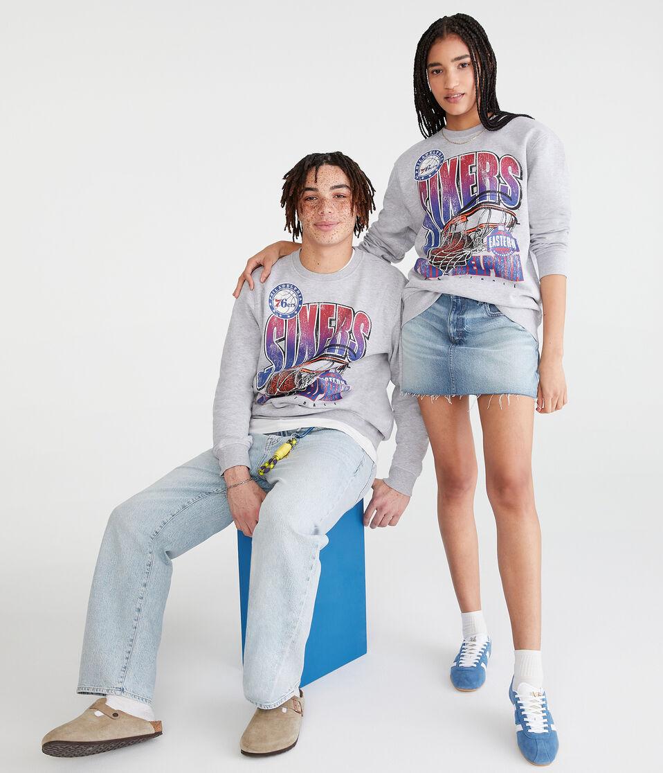 Aéropostale Philadelphia 76ers Crew Sweatshirt Light Heather Grey
