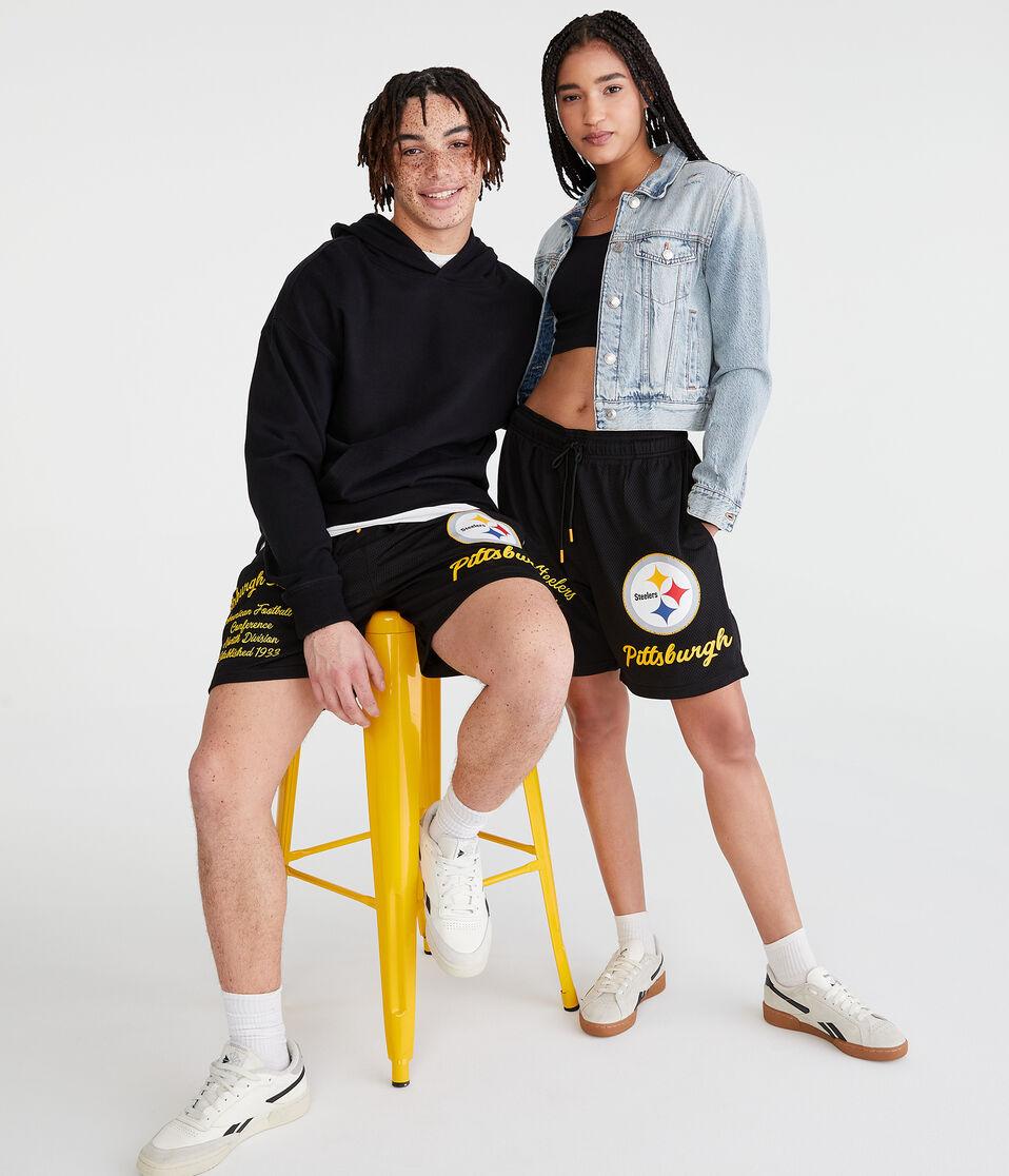 Aéropostale Pittsburgh Steelers Mesh Shorts 6" Black