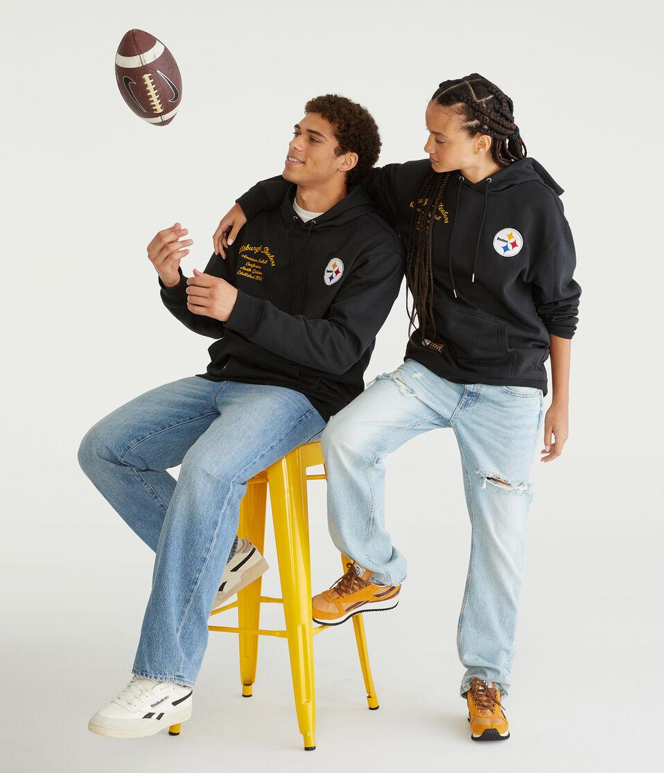 Aéropostale Pittsburgh Steelers Super Bowl Pullover Hoodie Black