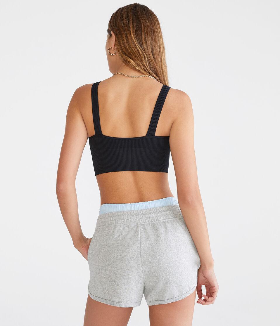 Aéropostale Seamless Scoop Long-Line Bralette Black Fox