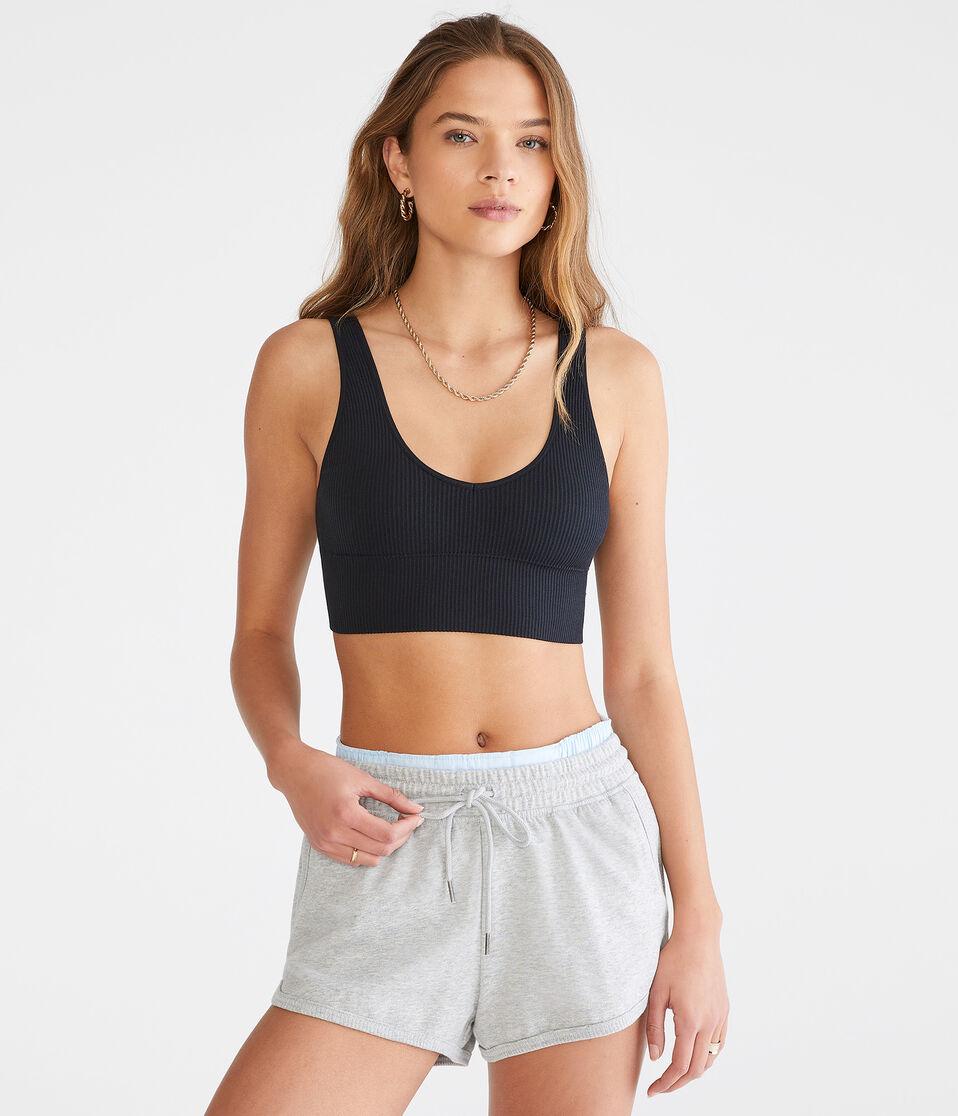 aéropostale Seamless Scoop Long-Line Bralette black fox