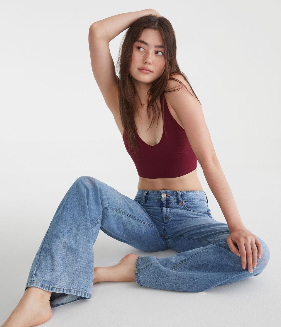 Aéropostale Seamless Scoop Long-Line Bralette Classic Auburn