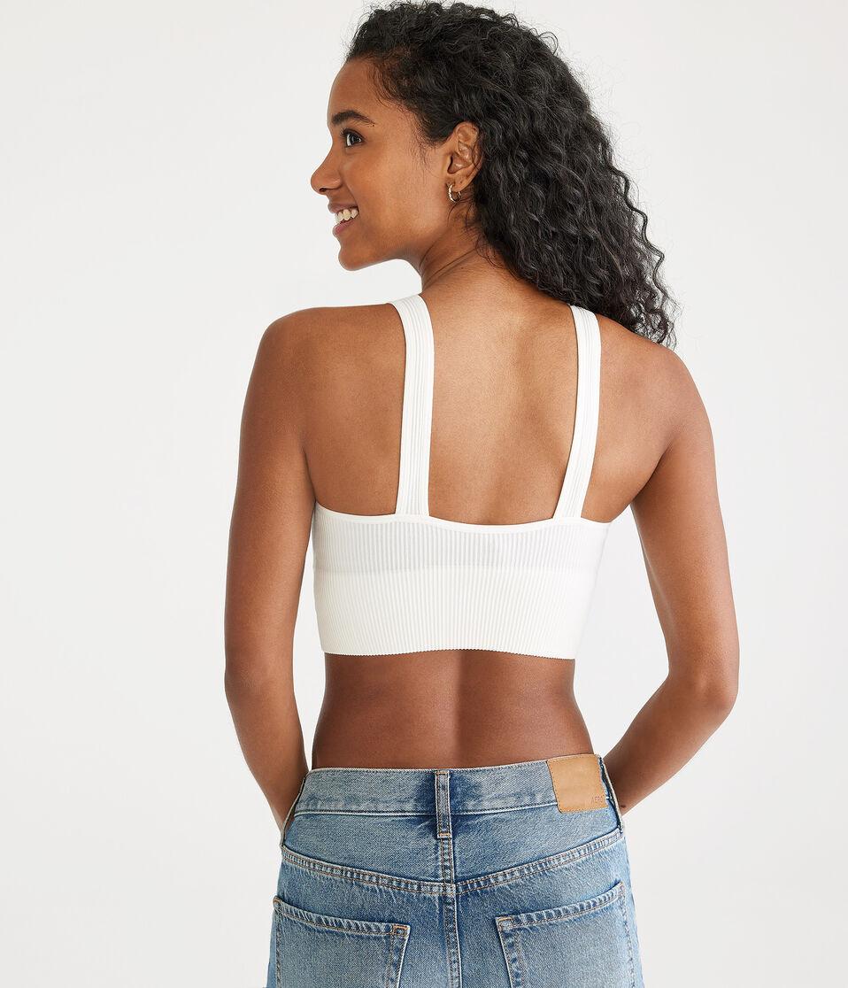 Aéropostale Seamless Scoop Long-Line Bralette Cream