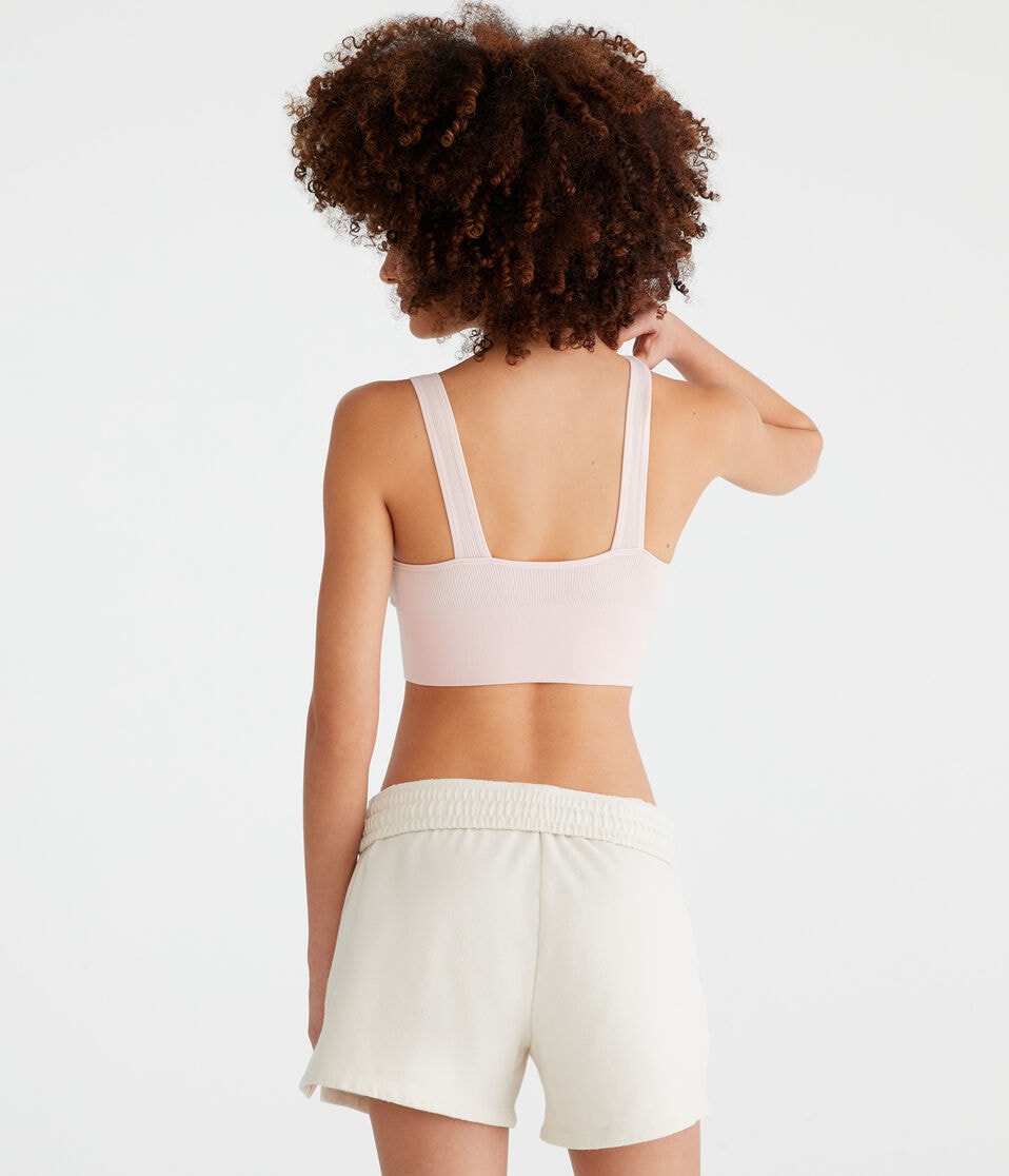 Aéropostale Seamless Scoop Long-Line Bralette Peach Whip