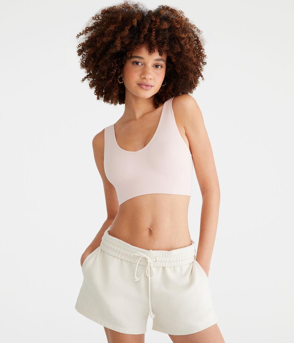 aéropostale Seamless Scoop Long-Line Bralette peach whip
