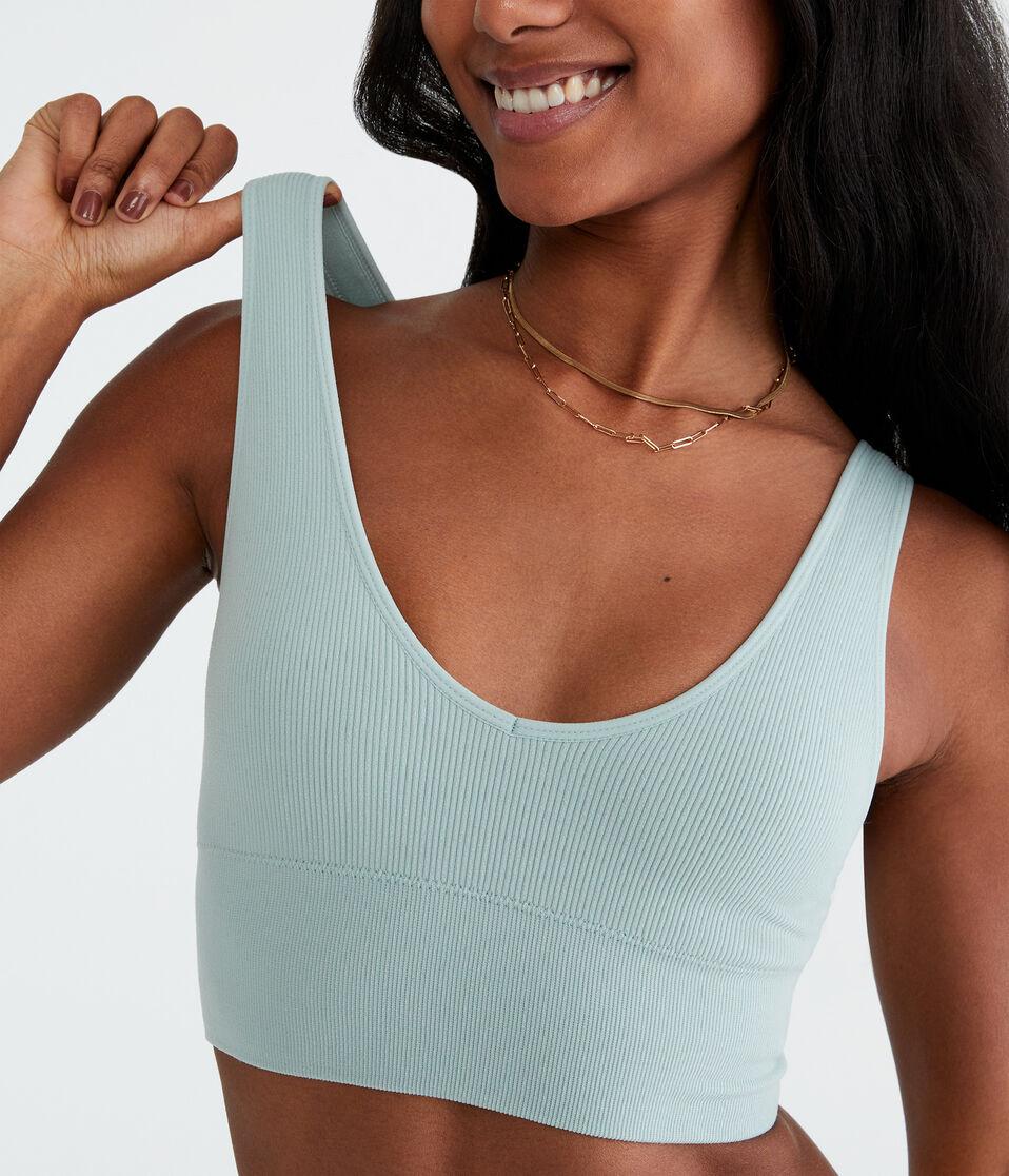 Aéropostale Seamless Scoop Long-Line Bralette Polar Blue