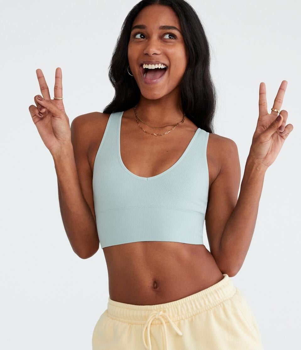 aéropostale Seamless Scoop Long-Line Bralette polar blue