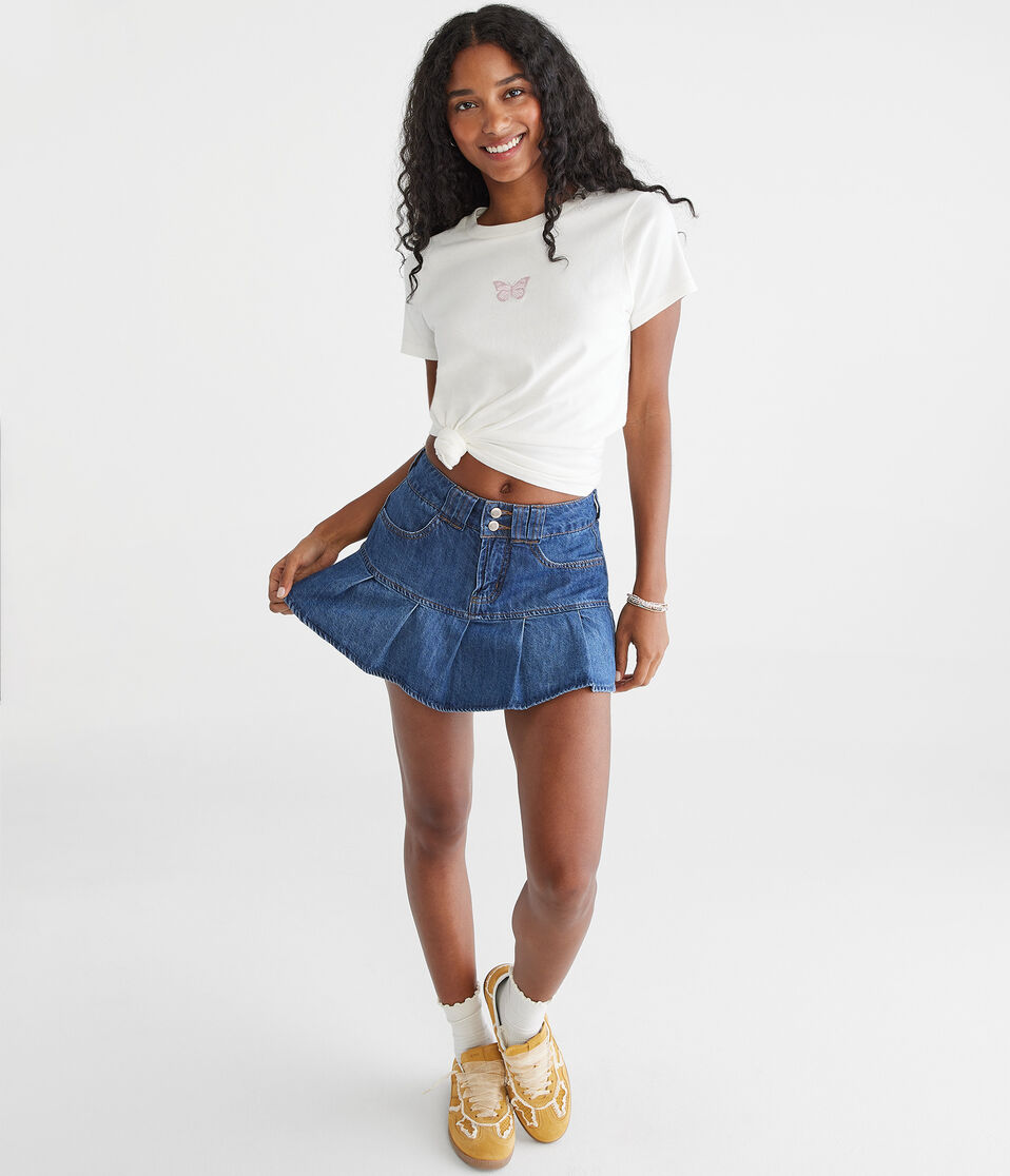 Aéropostale Seriously Soft Butterfly Vintage Fit Graphic Tee Cream