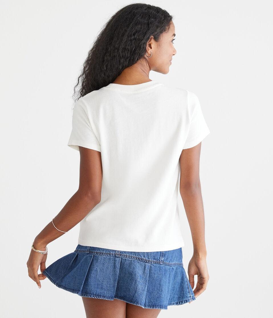 Aéropostale Seriously Soft Butterfly Vintage Fit Graphic Tee Cream