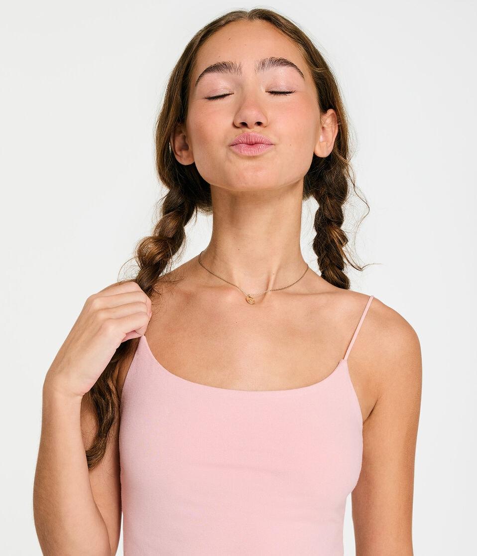 Aéropostale Seriously Soft Cropped Bungee Cami Pink Magnolia