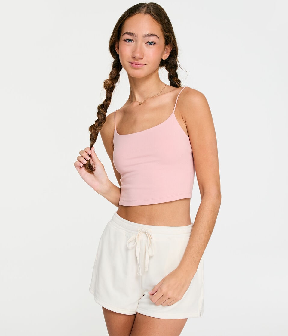 aéropostale Seriously Soft Cropped Bungee Cami pink magnolia