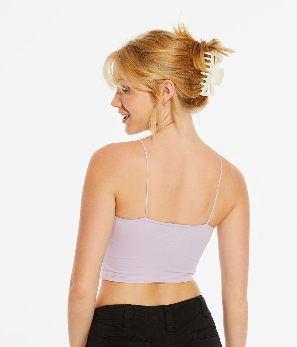 Aéropostale Seriously Soft Scoop-Neck Cropped Cami Orchid Ice
