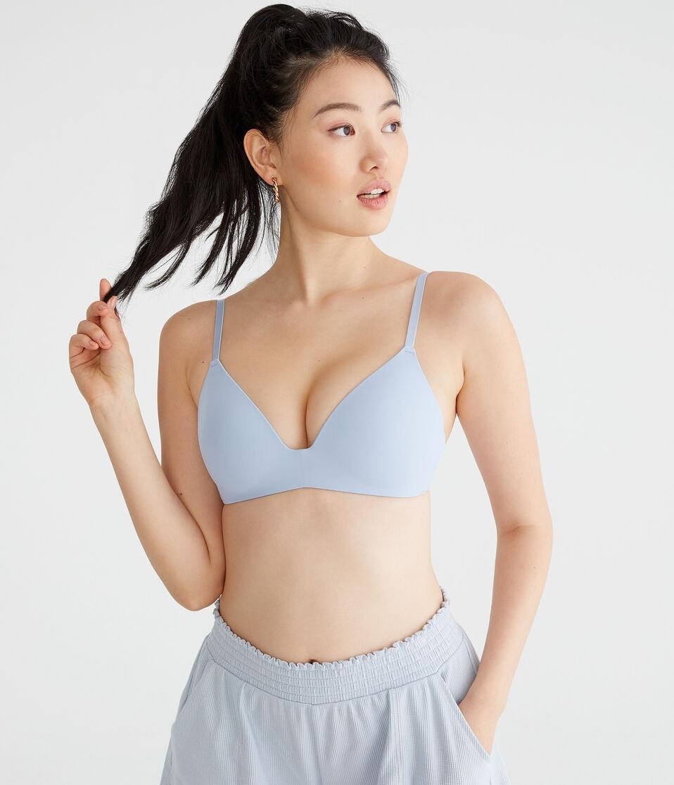 aéropostale Seriously Soft Smooth Molded V-Neck Push-Up Bra cascade coast