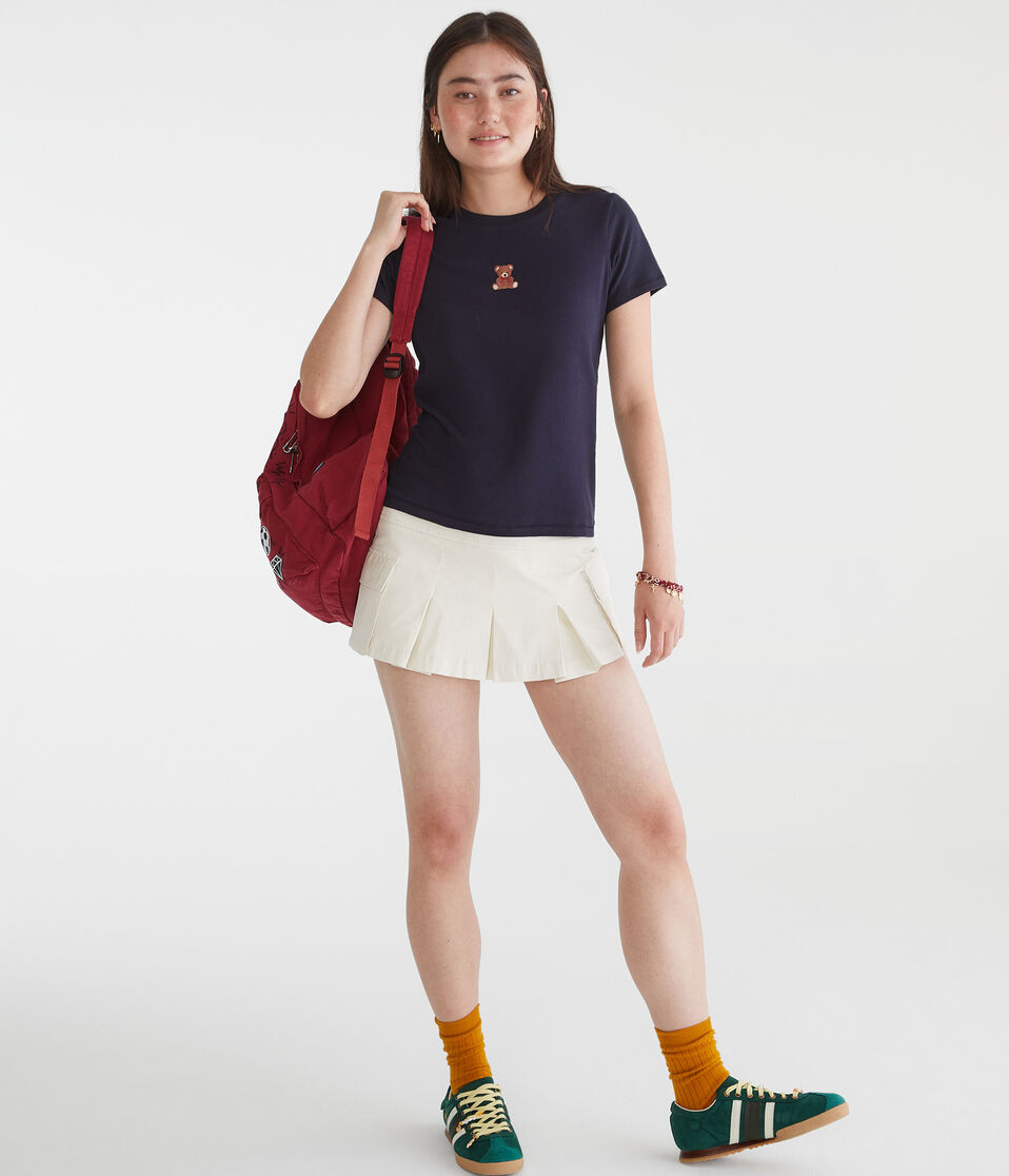 Aéropostale Seriously Soft Teddy Bear Vintage Fit Graphic Tee Navy Peony