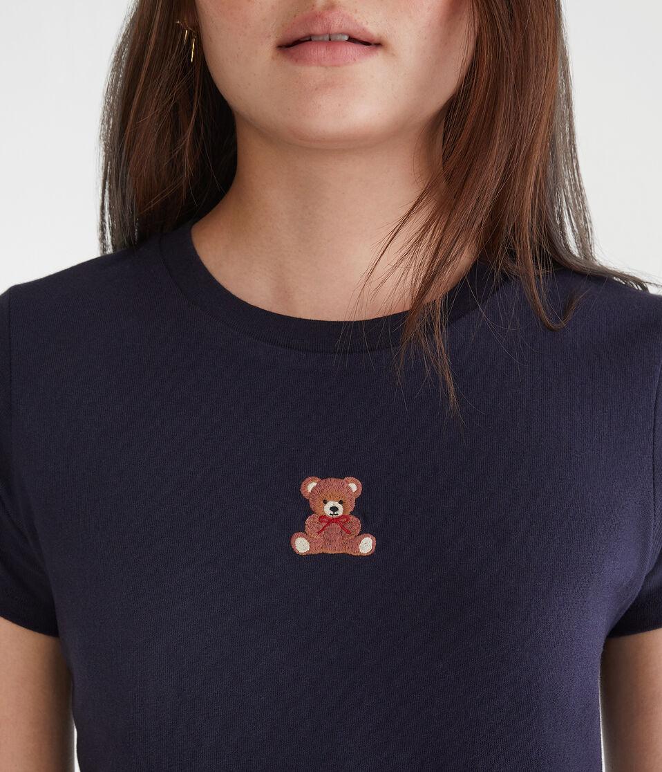 Aéropostale Seriously Soft Teddy Bear Vintage Fit Graphic Tee Navy Peony