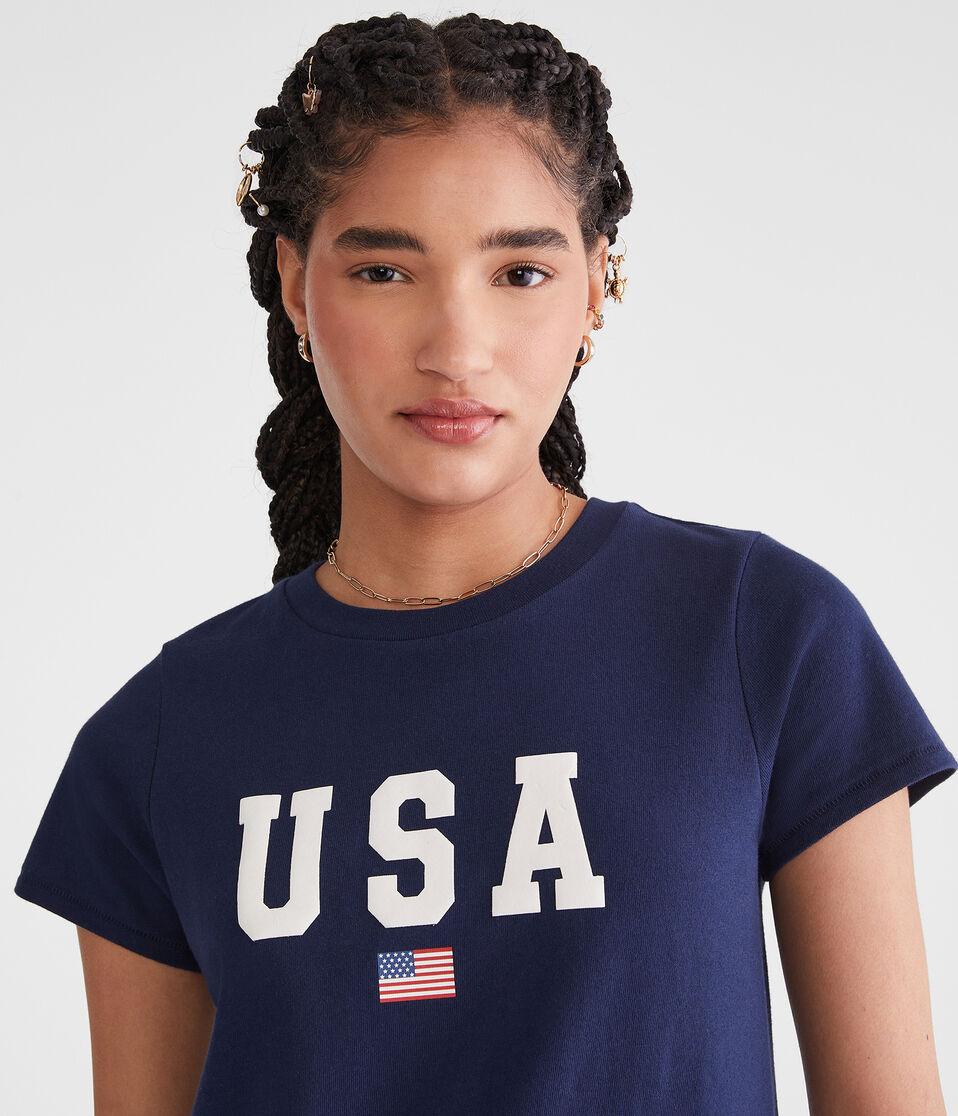 Aéropostale Seriously Soft USA Vintage Fit Graphic Tee Hazy Indigo