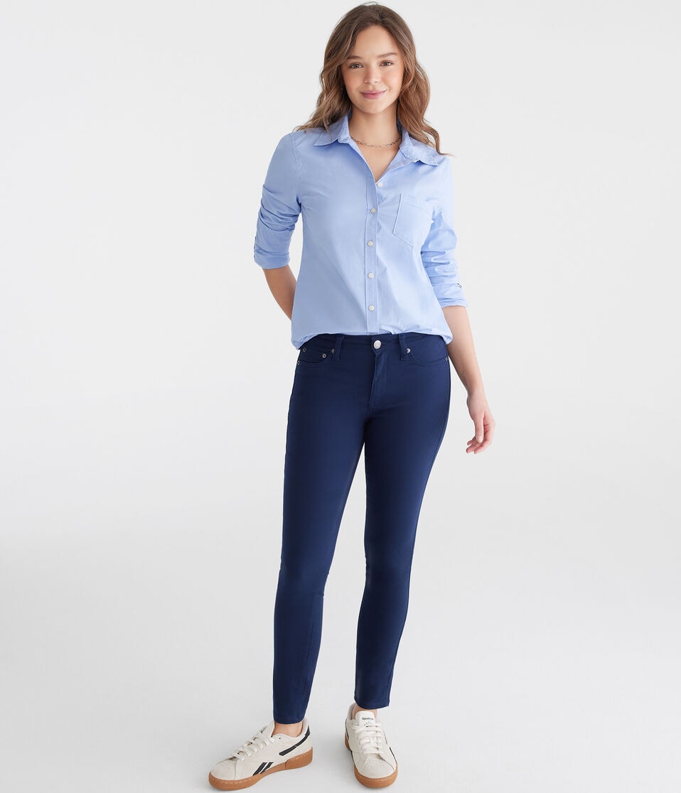 Aéropostale Seriously Stretchy High-Waisted Uniform Jeggings Navy Prep