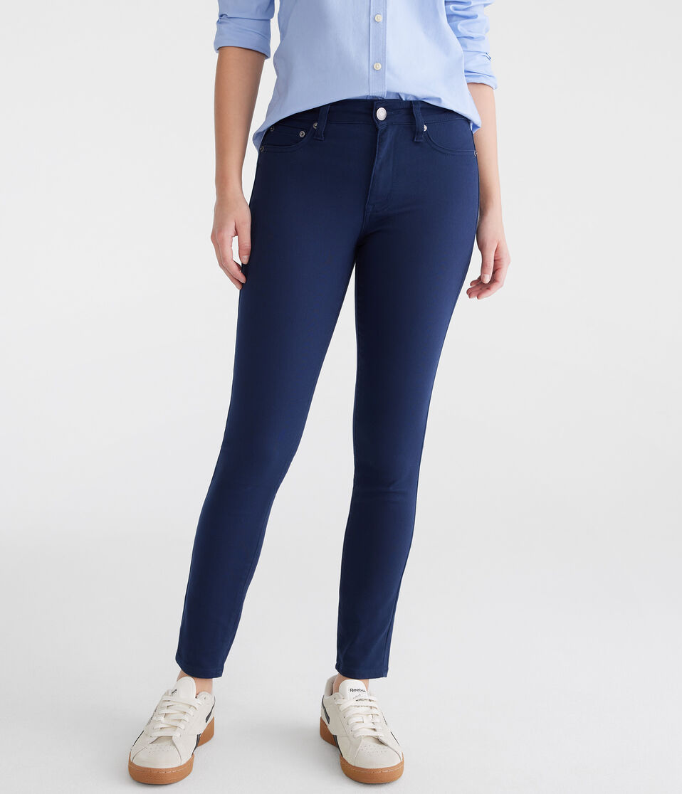 aéropostale Seriously Stretchy High-Waisted Uniform Jeggings navy prep