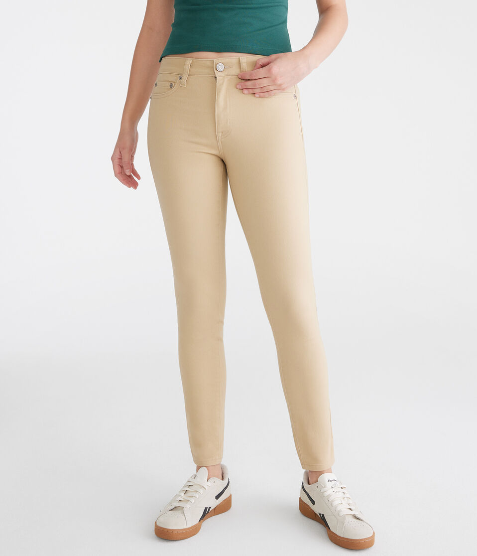 Aéropostale Seriously Stretchy High-Waisted Uniform Jeggings Summer Tan