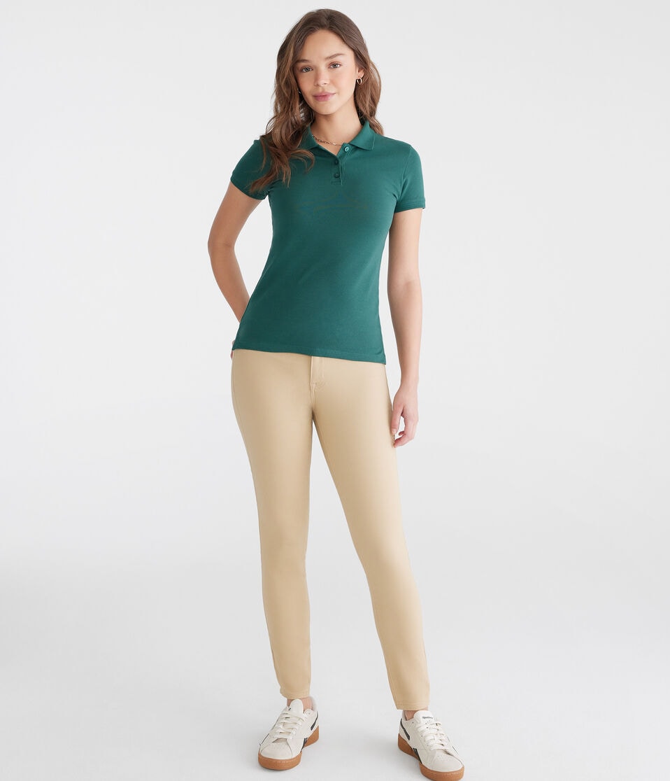 aéropostale Seriously Stretchy High-Waisted Uniform Jeggings summer tan