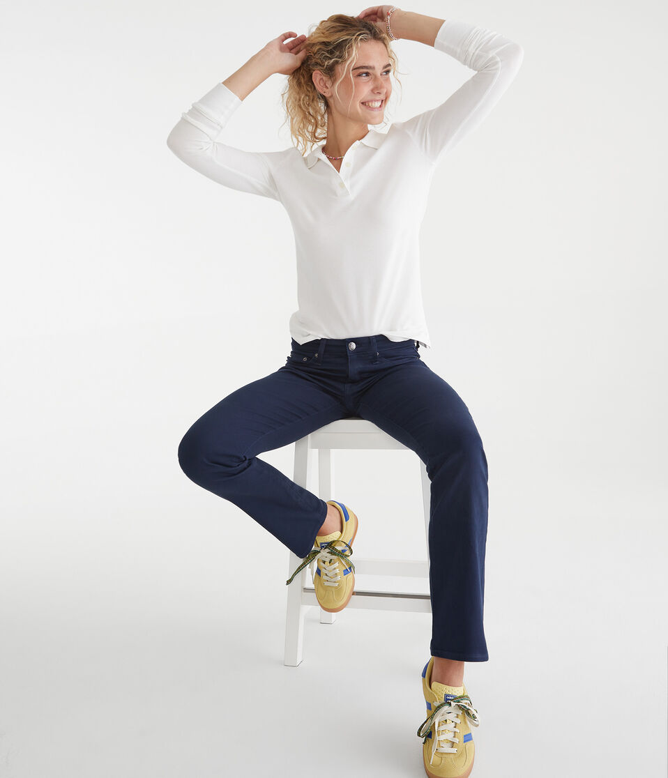 Aéropostale Seriously Stretchy Mid-Rise Straight Uniform Pants Navy Prep