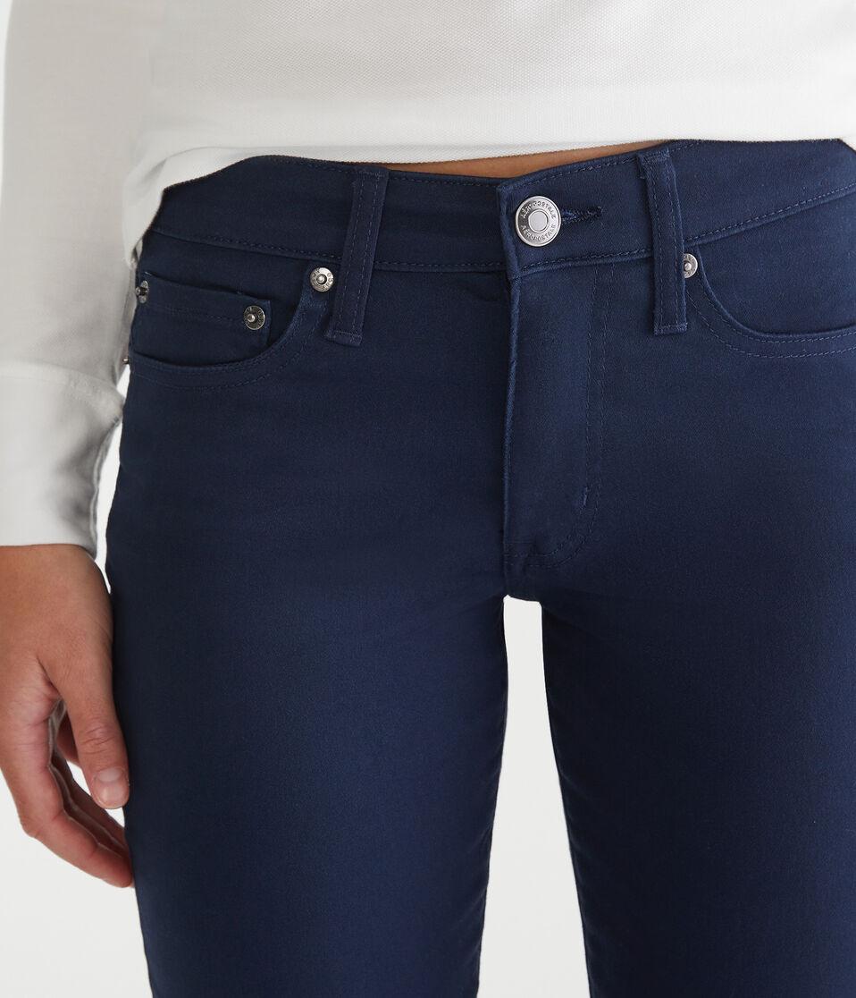 Aéropostale Seriously Stretchy Mid-Rise Straight Uniform Pants Navy Prep