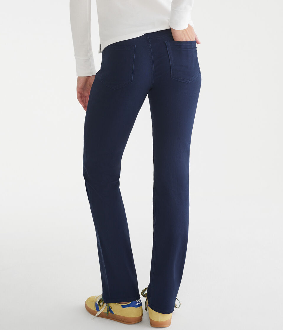 Aéropostale Seriously Stretchy Mid-Rise Straight Uniform Pants Navy Prep