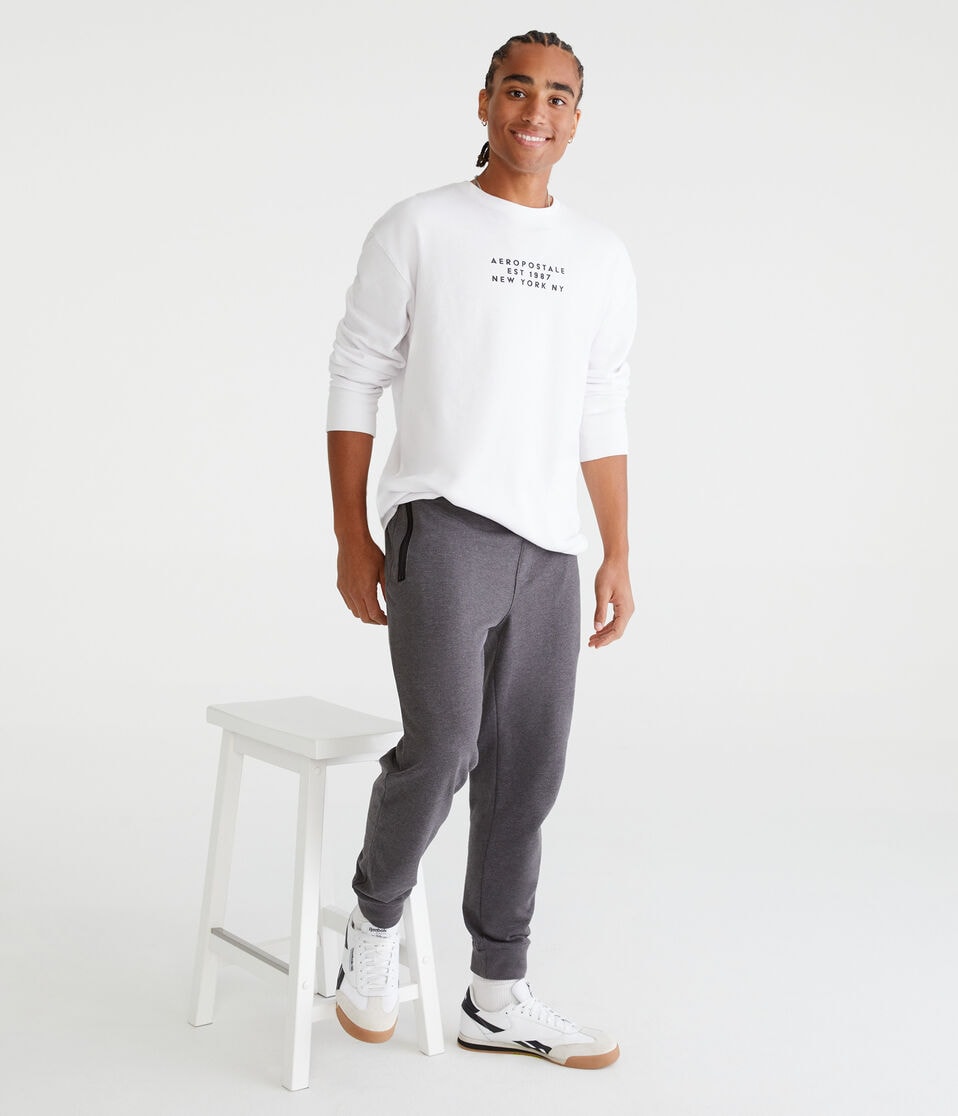 Aéropostale Solid Jogger Sweatpants Charcoal Heather Grey