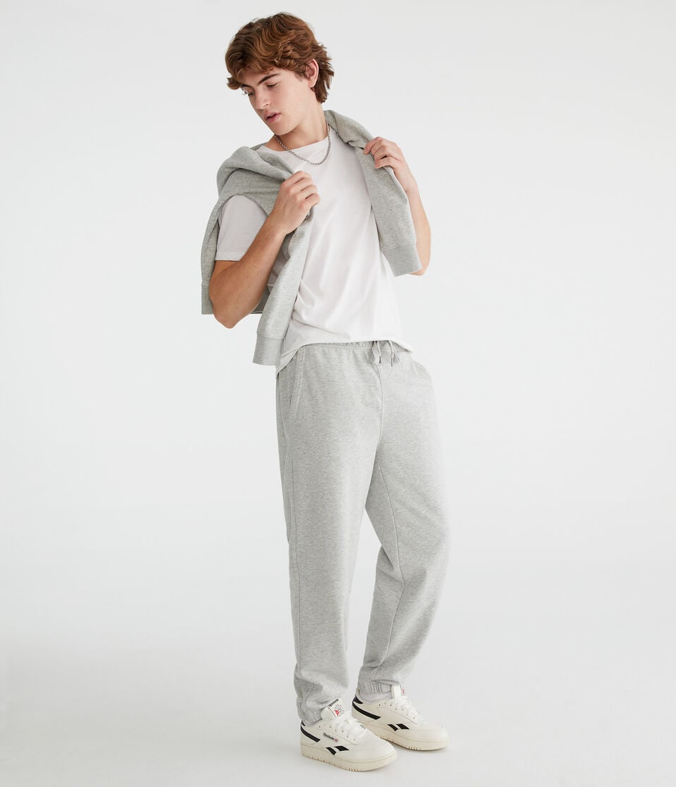 Aéropostale Solid Jogger Sweatpants Light Heather Grey