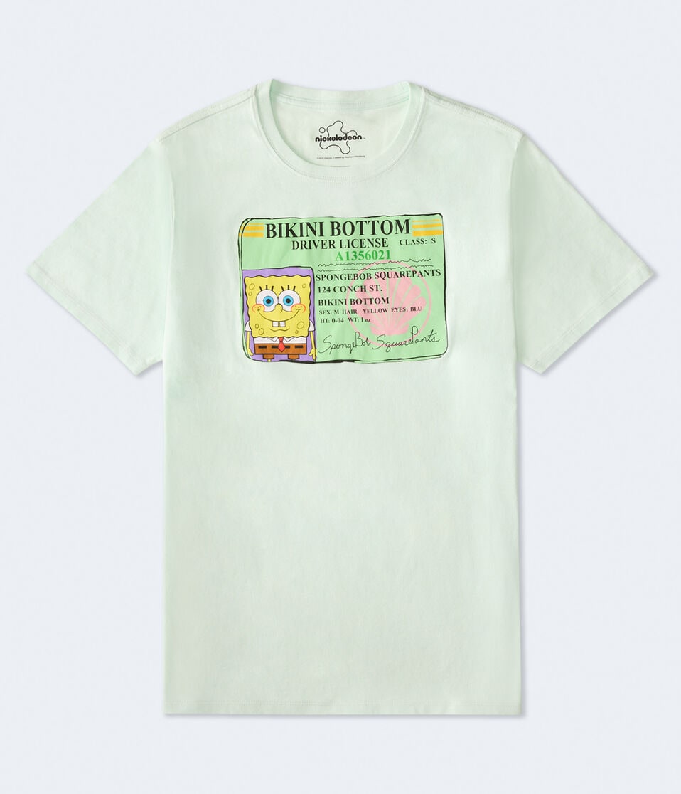 aéropostale SpongeBob Driver's License Relaxed Graphic Tee green