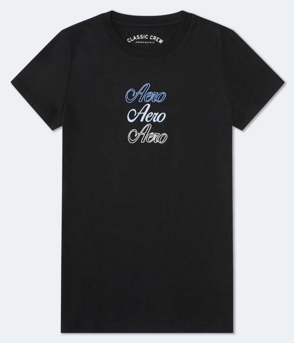 aéropostale Stacked Aero Logo Graphic Tee black fox