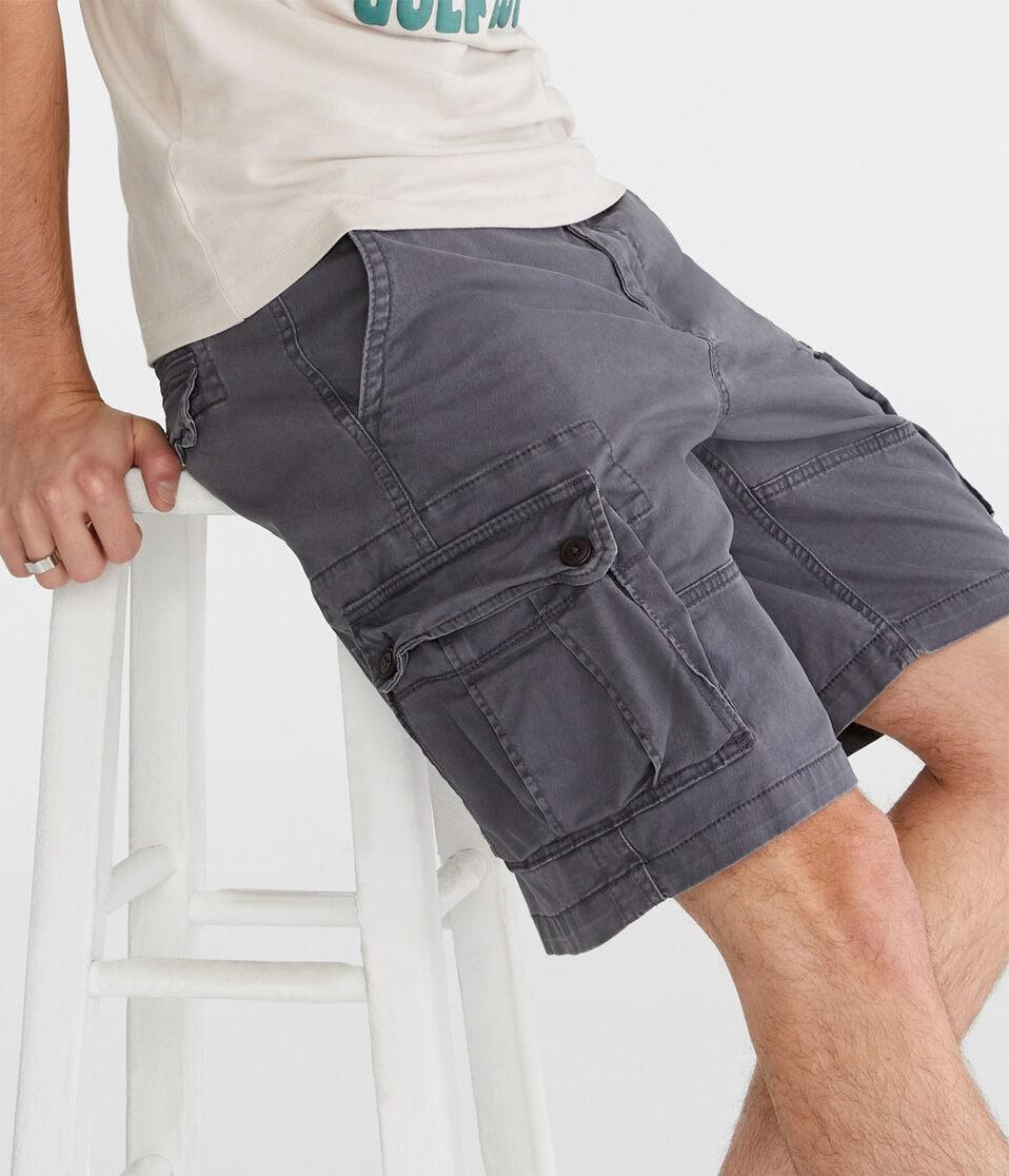 Aéropostale Stretch Twill Cargo Shorts 10" Chateau Grey