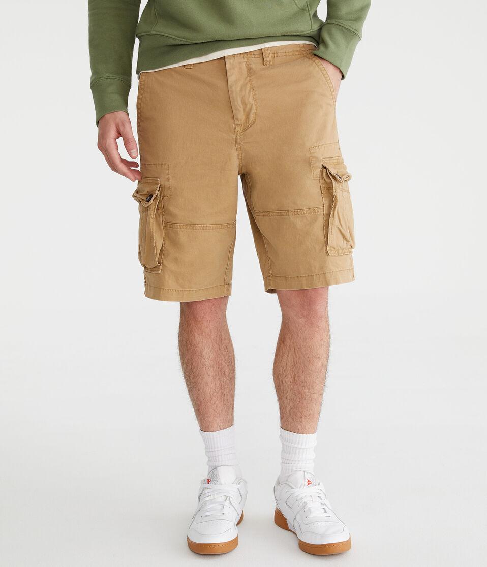 aéropostale Stretch Twill Cargo Shorts 10" golden tan