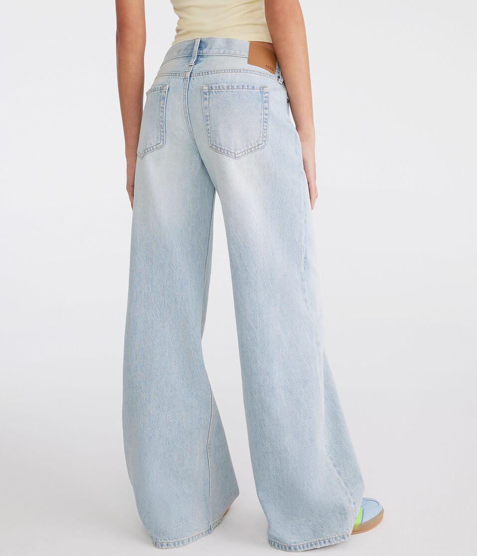 Aéropostale Super Low-Rise Ultra Wide Leg Jean Light Wash