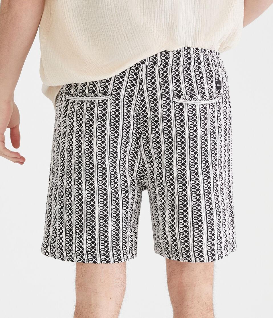 Aéropostale Textured Stripe All Day Jogger Shorts 7" Ivory