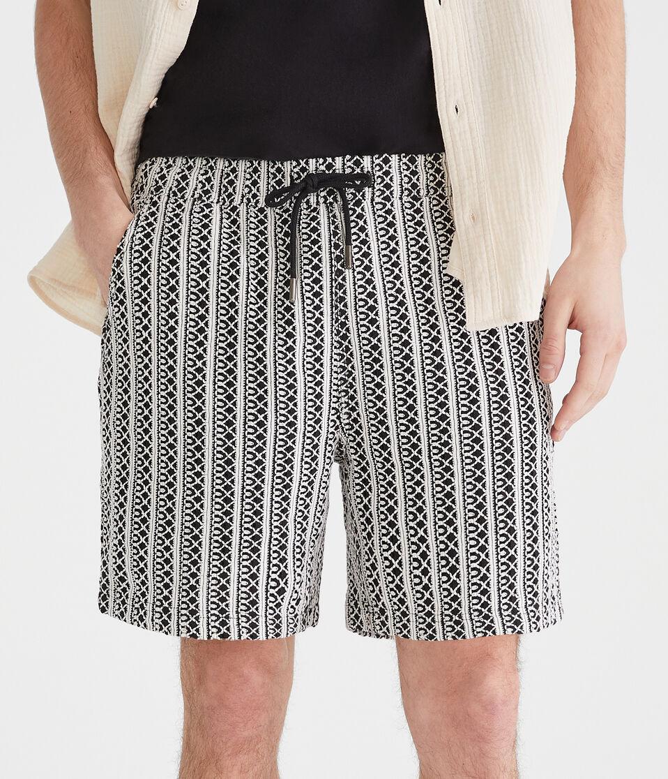 aéropostale Textured Stripe All Day Jogger Shorts 7" ivory