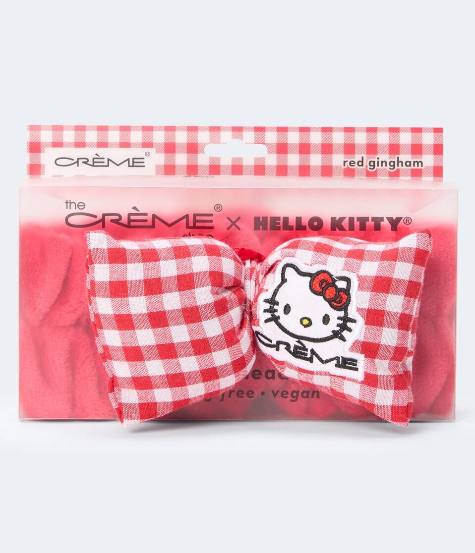 Aéropostale The Crème Shop X Hello Kitty Gingham Bow Plush Spa Headband Pink