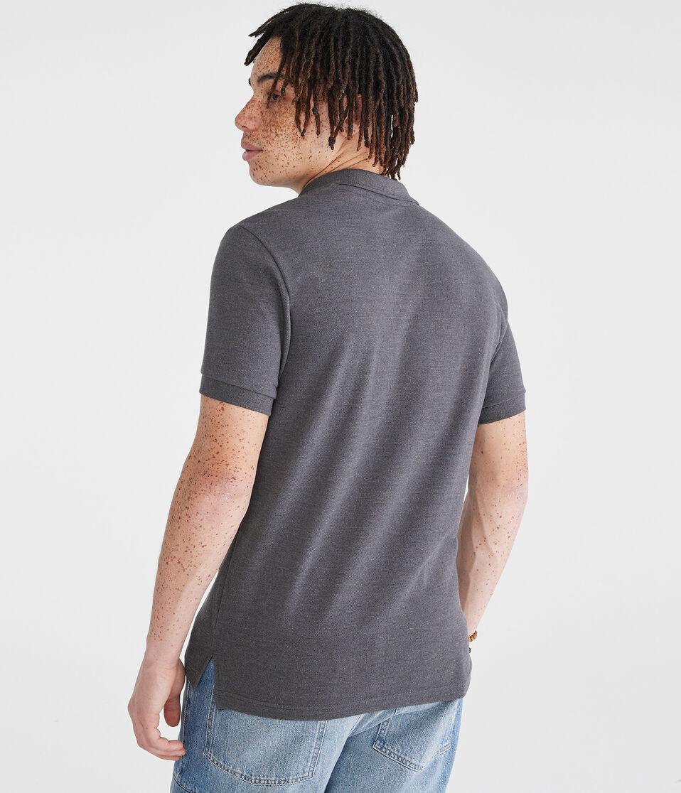 Aéropostale Tonal A87 Logo Piqué Polo Charcoal Heather Grey
