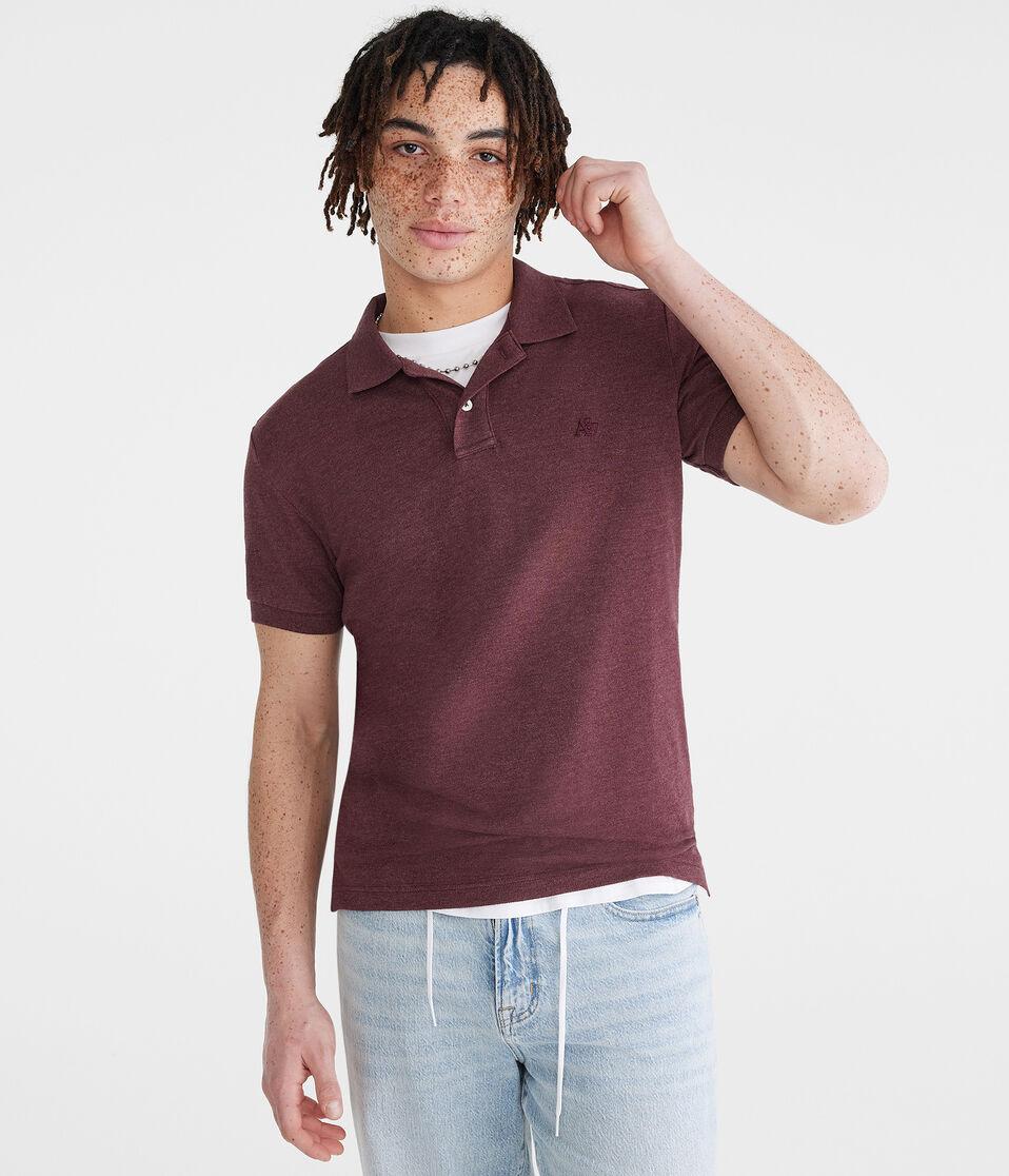 Aéropostale Tonal A87 Logo Piqué Polo Dark Burgundy