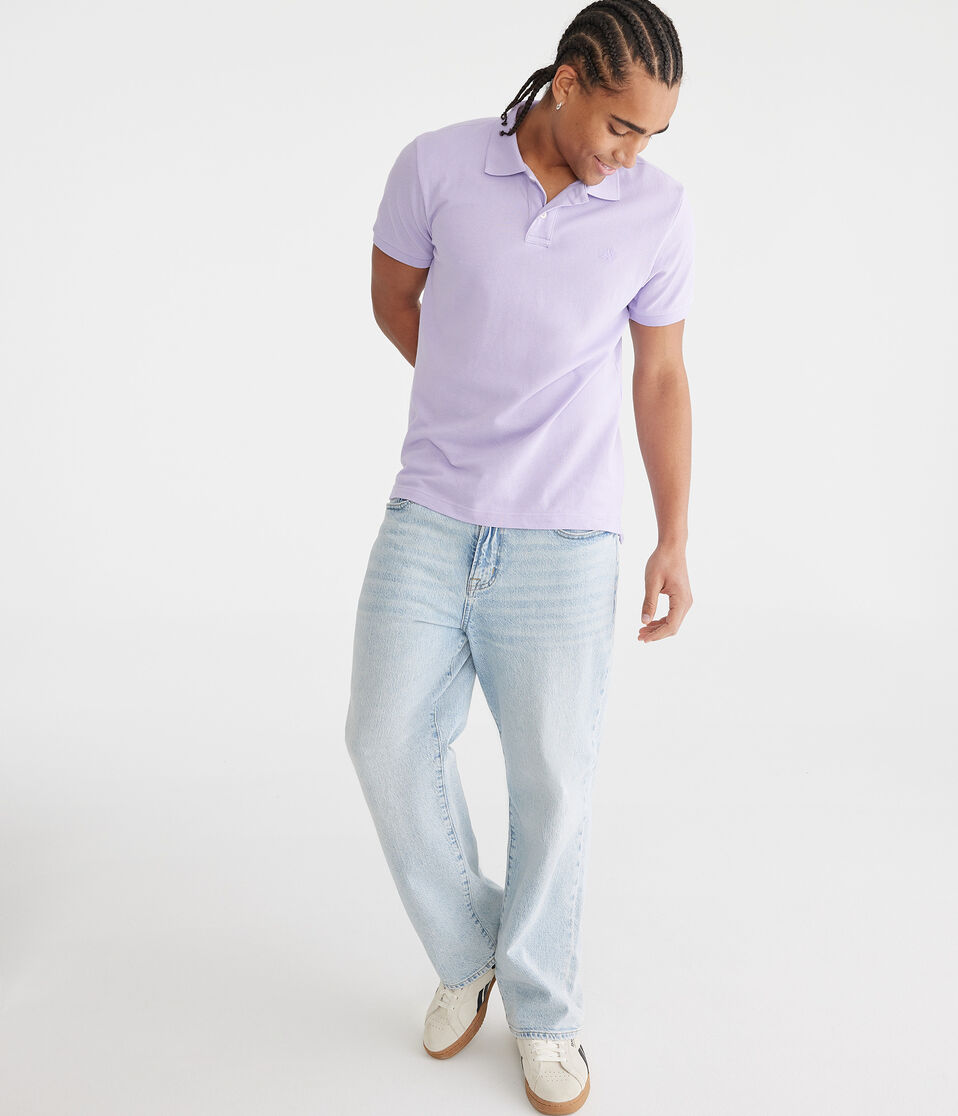 Aéropostale Tonal A87 Logo Piqué Polo Lilac Holiday