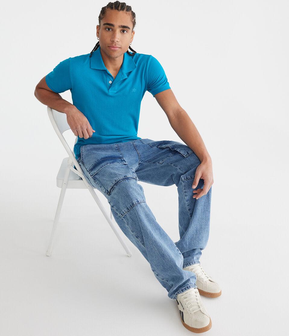 Aéropostale Tonal A87 Logo Piqué Polo Ocean Pacific