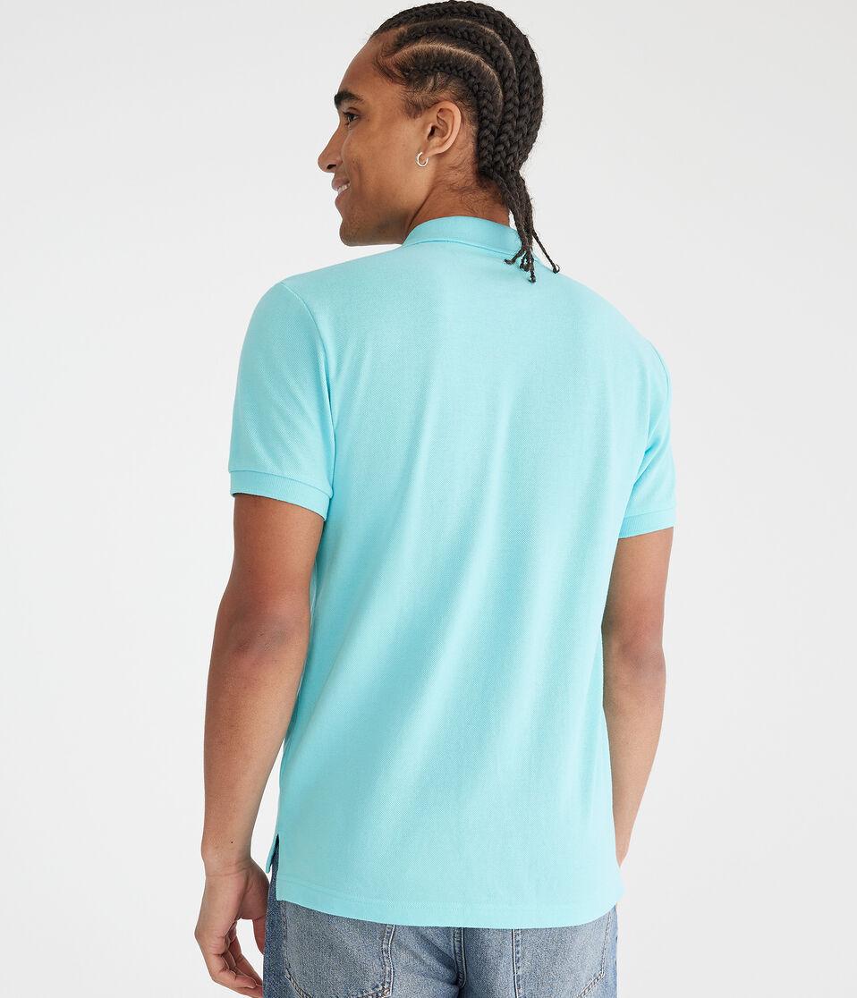 Aéropostale Tonal A87 Logo Piqué Polo Turquoise Delight