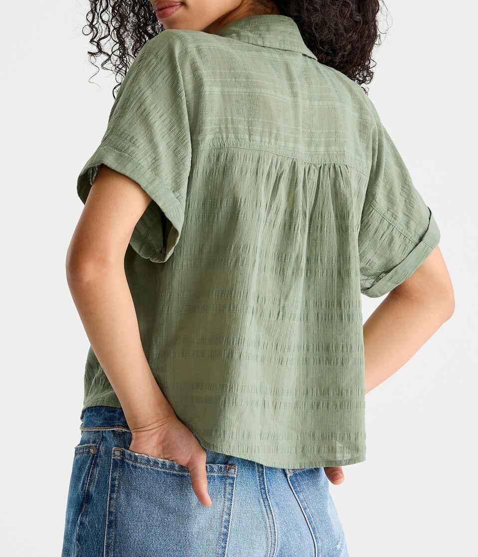 Aéropostale Tonal Textured Stripe Shirt Silver Leaf