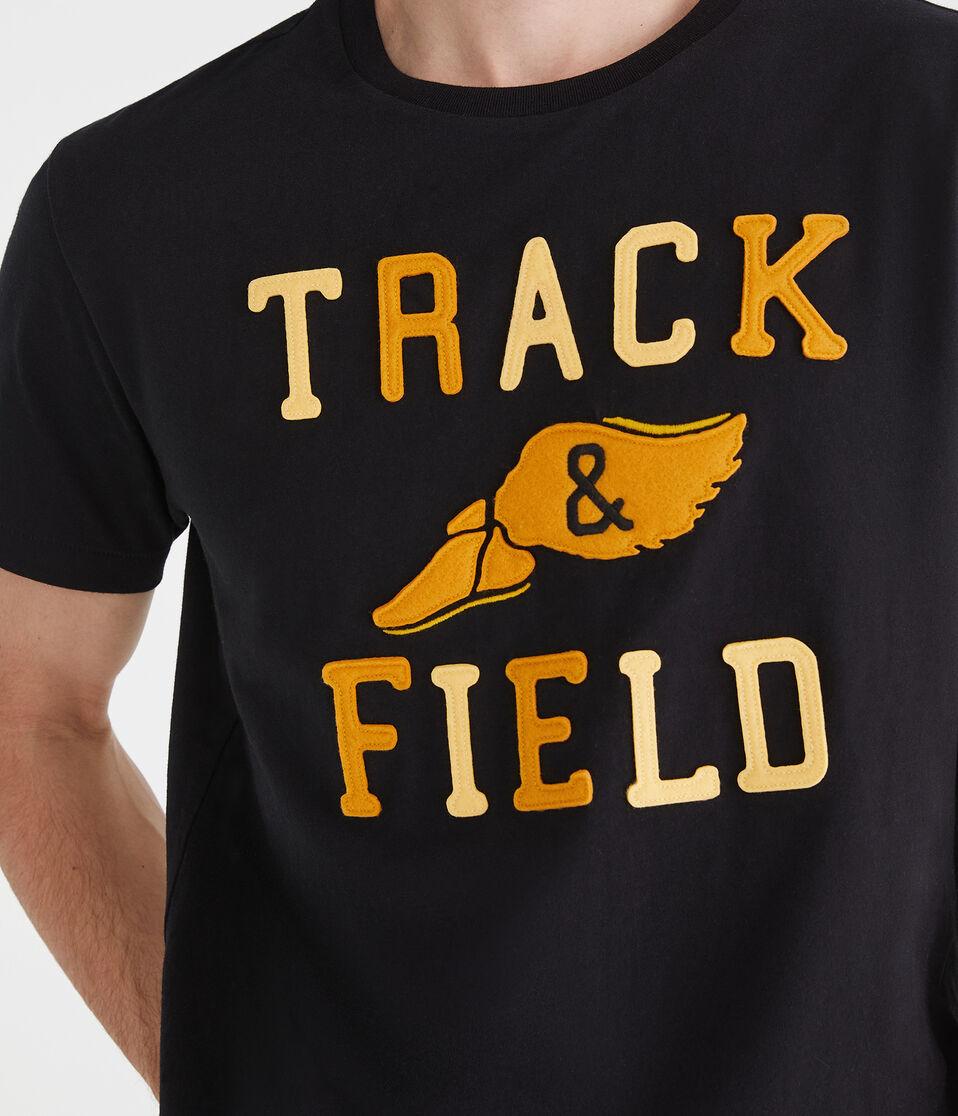 Aéropostale Track & Field Appliqué Graphic Tee Black Fox