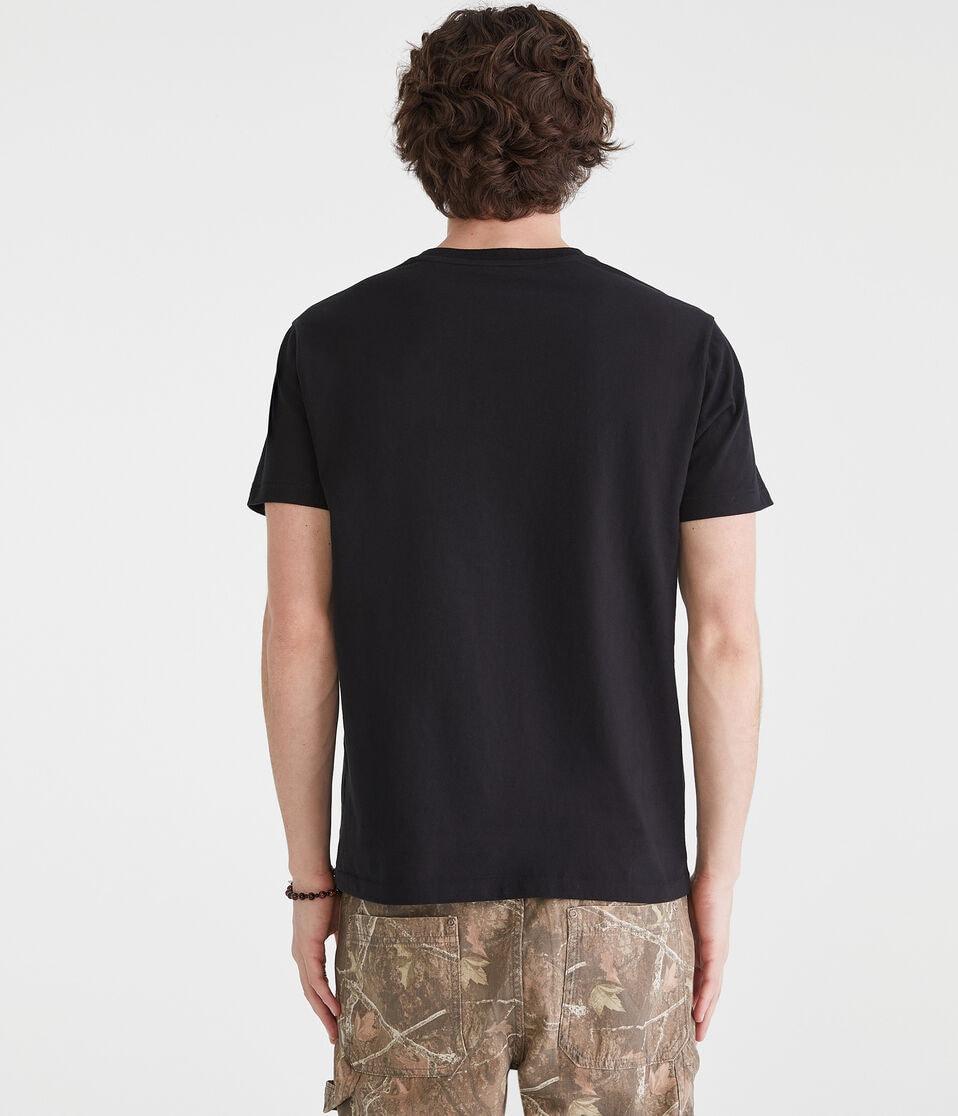 Aéropostale Track & Field Appliqué Graphic Tee Black Fox