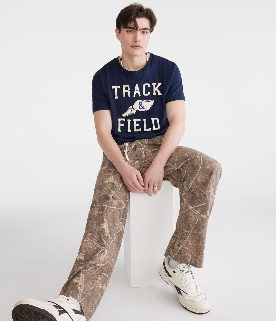Aéropostale Track & Field Appliqué Graphic Tee Cadet Navy