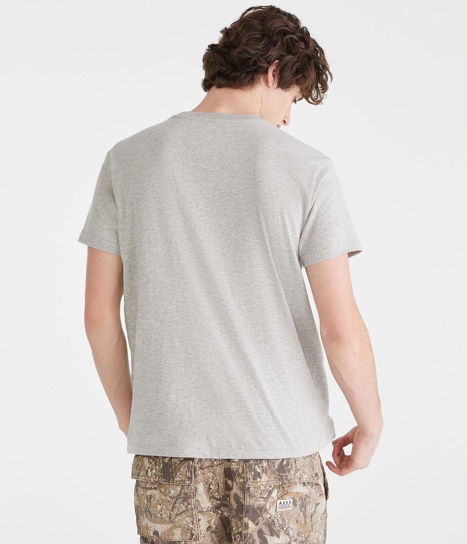 Aéropostale Track & Field Appliqué Graphic Tee Light Heather Grey